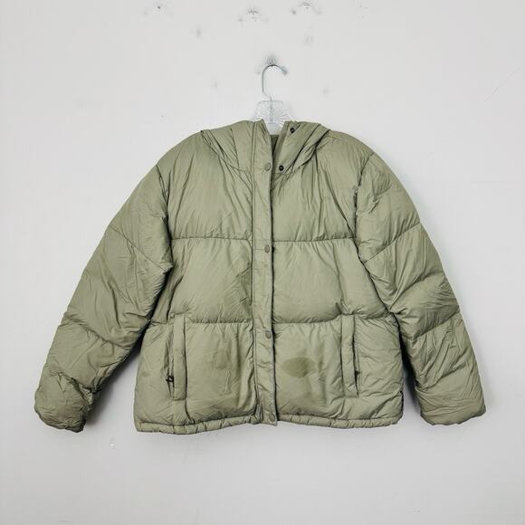 PrAna Hellebore Sage Puffer Coat Zip And Button Up Women’s Size M - Picture 1 of 11